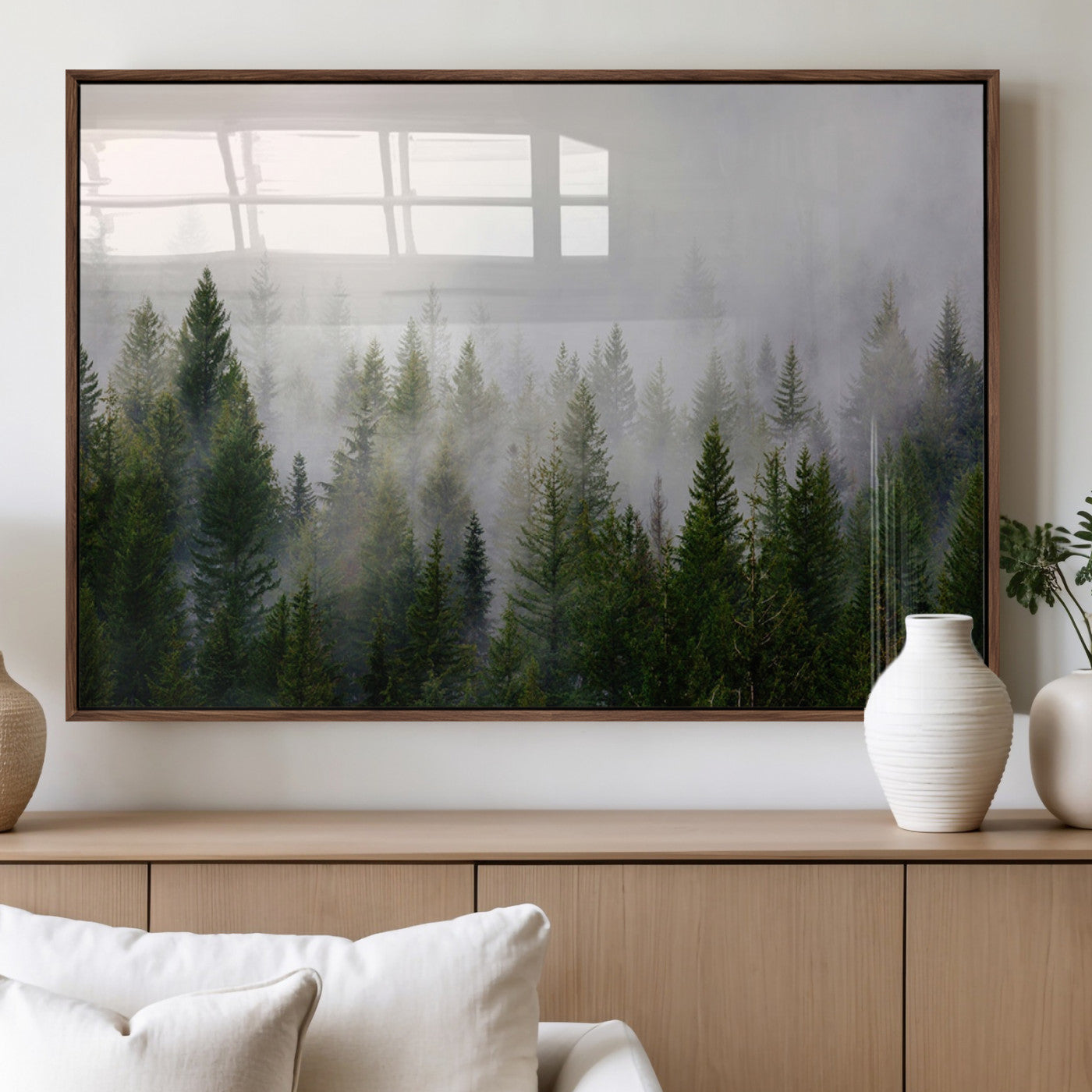 11436-MGV-FP-60X30-3P_Walnut-Framed Custom Canvas Art Print, Framed Custom Print Wall Art - Ready to Hang - Birthday Gift - Wedding Anniversary