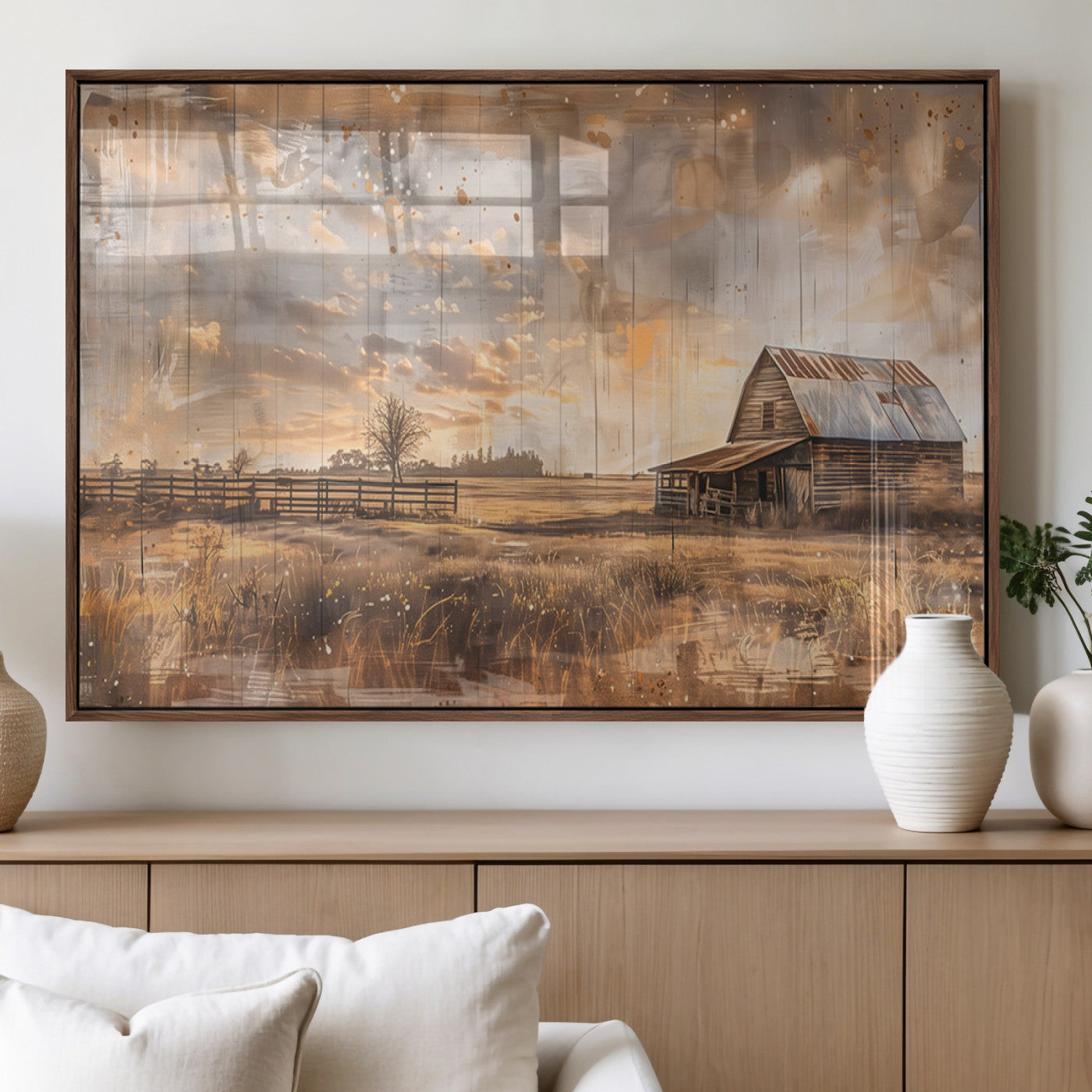 Rustic Farmhouse Wall Decor, Old Barn Painting, Southwestern Canvas Print, Home Improvement, Modern Farmhouse Wall Art, Home Decor,Home Gift