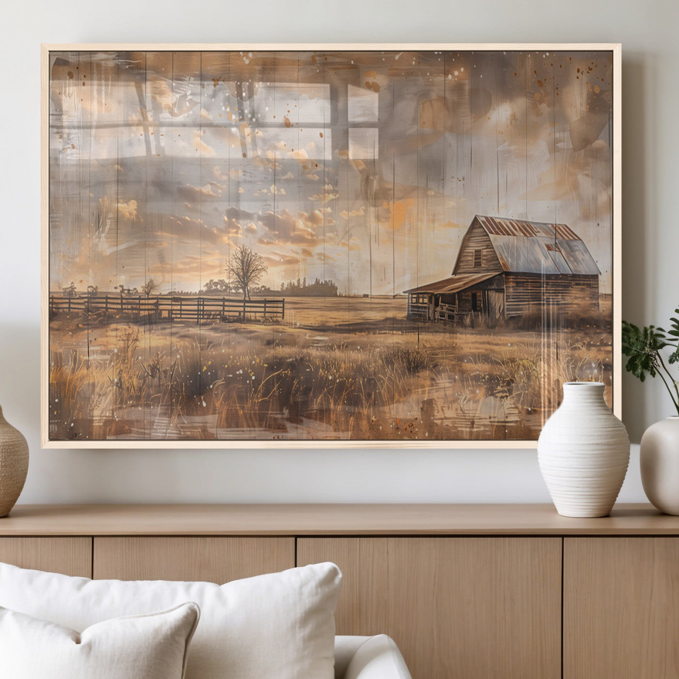 Rustic Farmhouse Wall Decor, Old Barn Painting, Southwestern Canvas Print, Home Improvement, Modern Farmhouse Wall Art, Home Decor,Home Gift