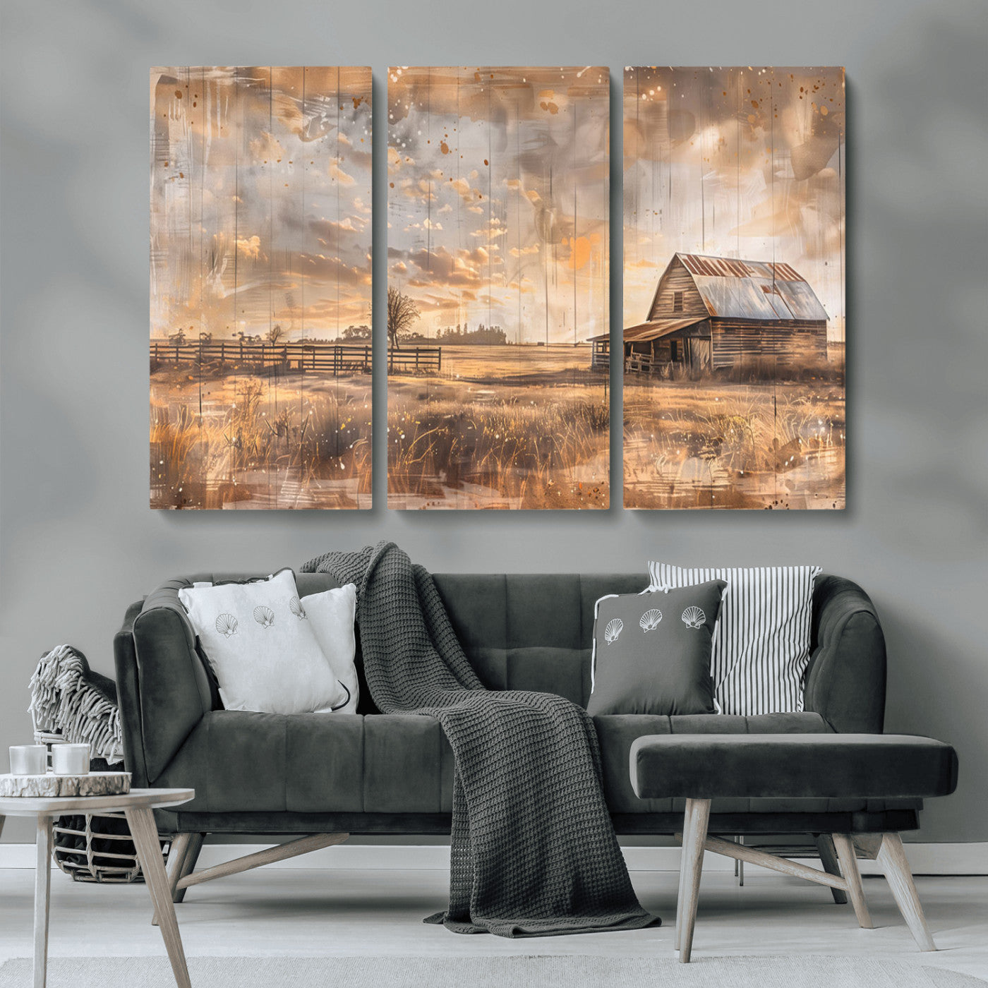 Rustic Farmhouse Wall Decor, Old Barn Painting, Southwestern Canvas Print, Home Improvement, Modern Farmhouse Wall Art, Home Decor,Home Gift
