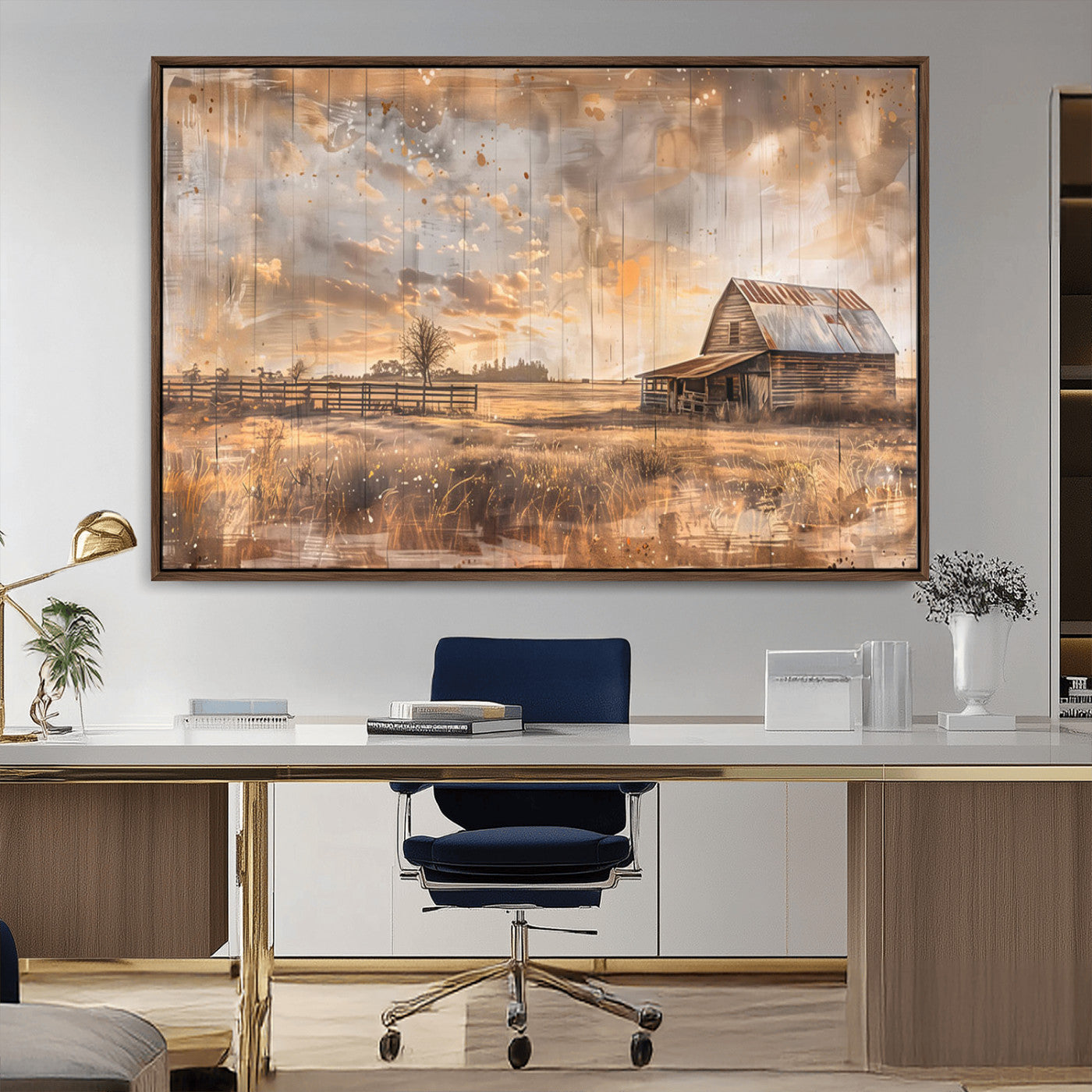 Rustic Farmhouse Wall Decor, Old Barn Painting, Southwestern Canvas Print, Home Improvement, Modern Farmhouse Wall Art, Home Decor,Home Gift