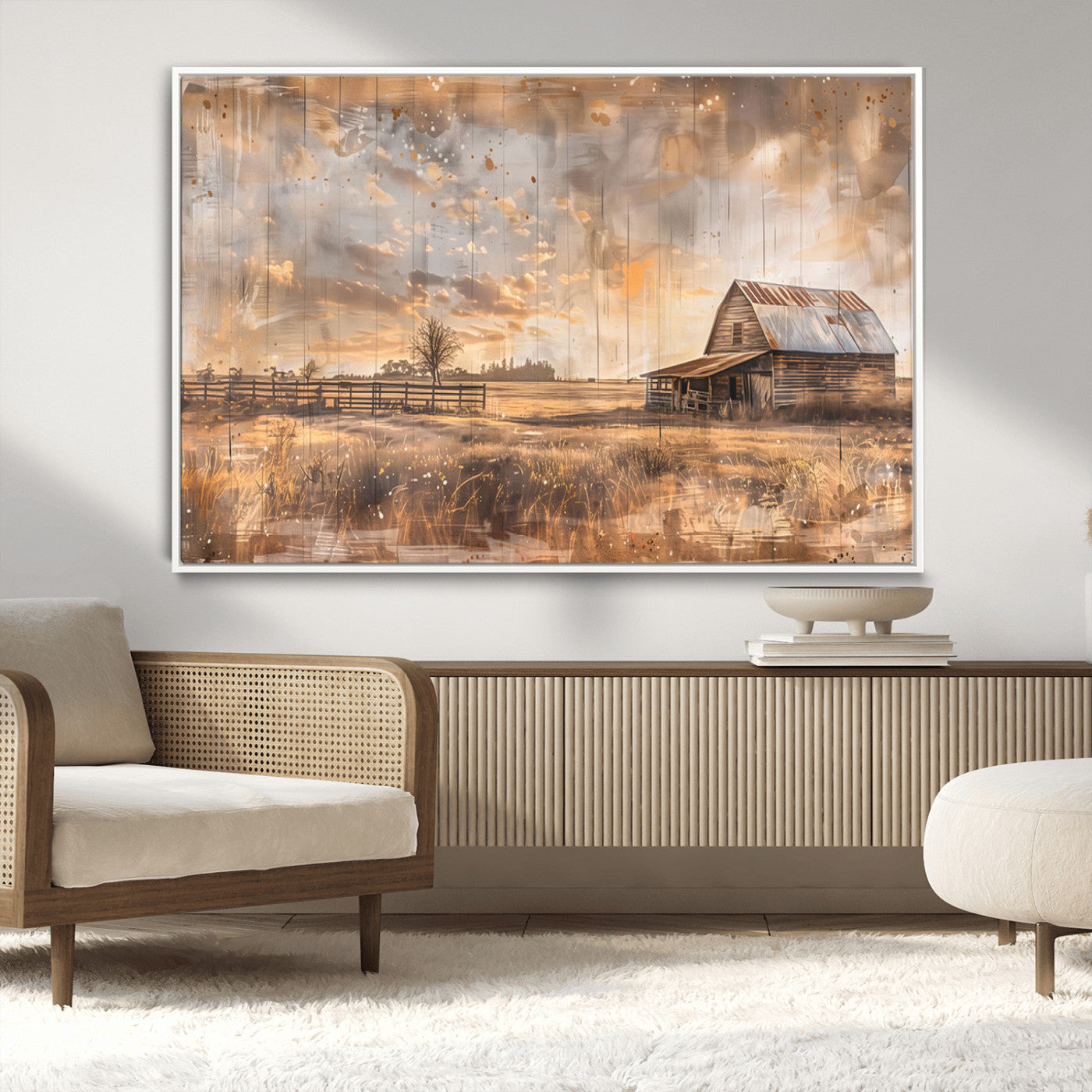 Rustic Farmhouse Wall Decor, Old Barn Painting, Southwestern Canvas Print, Home Improvement, Modern Farmhouse Wall Art, Home Decor,Home Gift