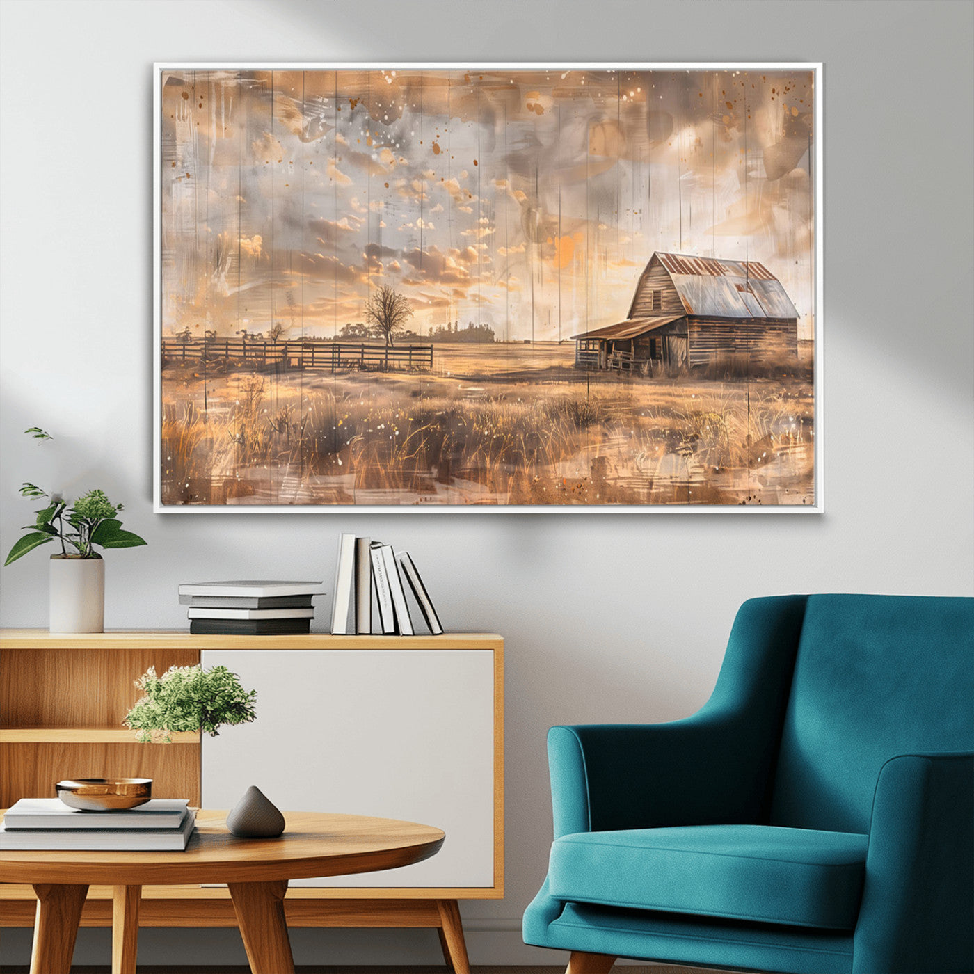Rustic Farmhouse Wall Decor, Old Barn Painting, Southwestern Canvas Print, Home Improvement, Modern Farmhouse Wall Art, Home Decor,Home Gift
