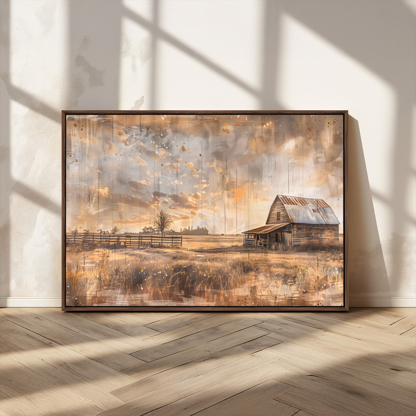 Rustic Farmhouse Wall Decor, Old Barn Painting, Southwestern Canvas Print, Home Improvement, Modern Farmhouse Wall Art, Home Decor,Home Gift