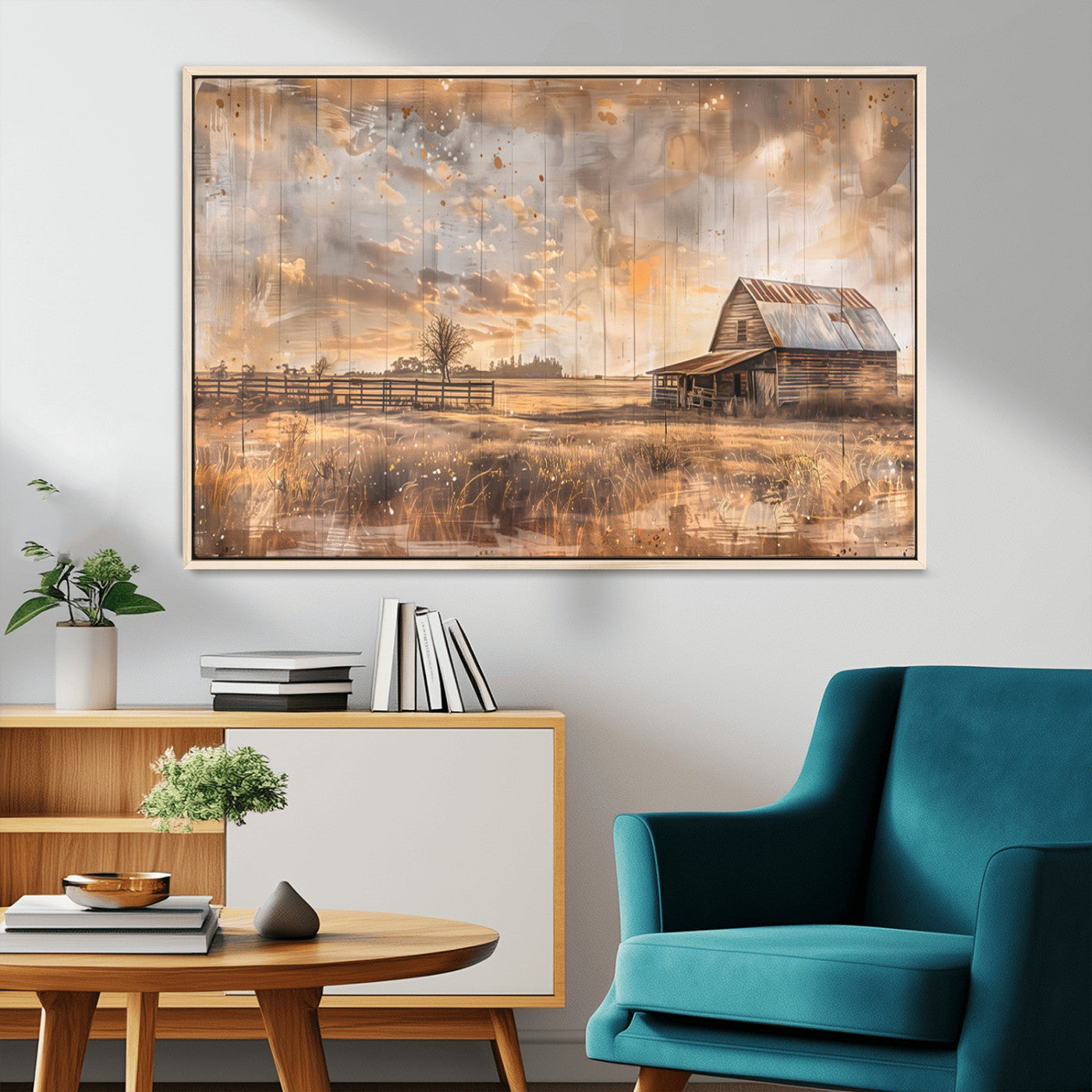 Rustic Farmhouse Wall Decor, Old Barn Painting, Southwestern Canvas Print, Home Improvement, Modern Farmhouse Wall Art, Home Decor,Home Gift