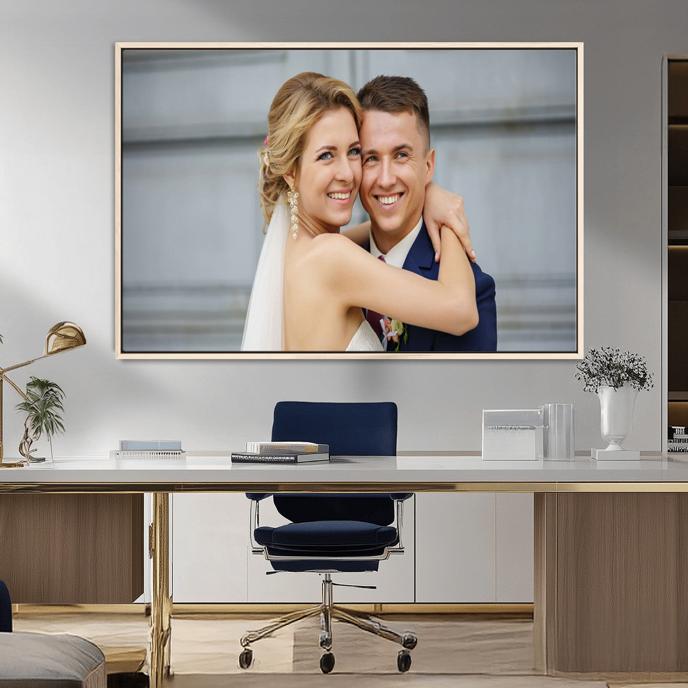 CSTM6030-MGV-FC-36X24_Natural-Custom Floating Frame Wall Art – Personalized Photo Print for Family Memories or Gift, Ready to Hang Framed Canvas Decor