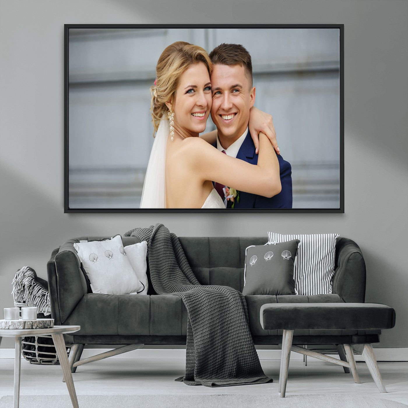 -Custom Floating Frame Wall Art – Personalized Photo Print for Family Memories or Gift, Ready to Hang Framed Canvas Decor