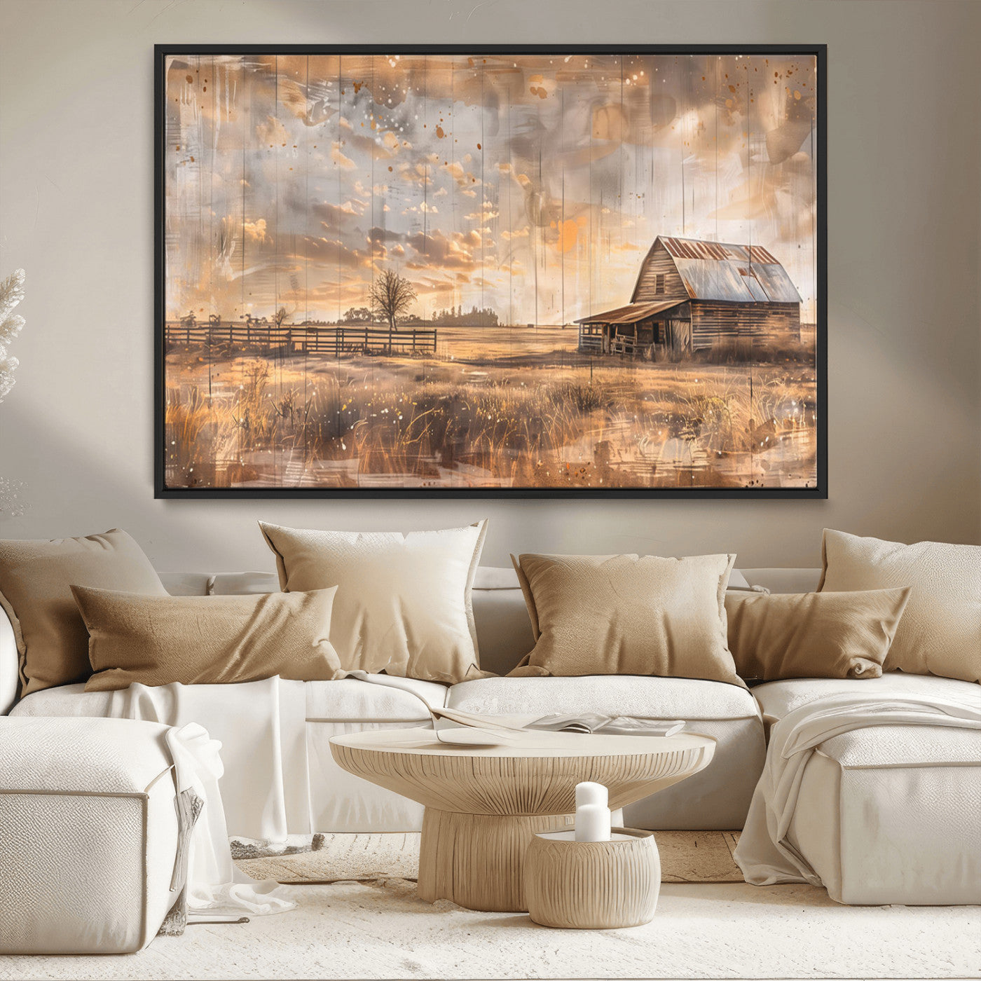 Rustic Farmhouse Wall Decor, Old Barn Painting, Southwestern Canvas Print, Home Improvement, Modern Farmhouse Wall Art, Home Decor,Home Gift