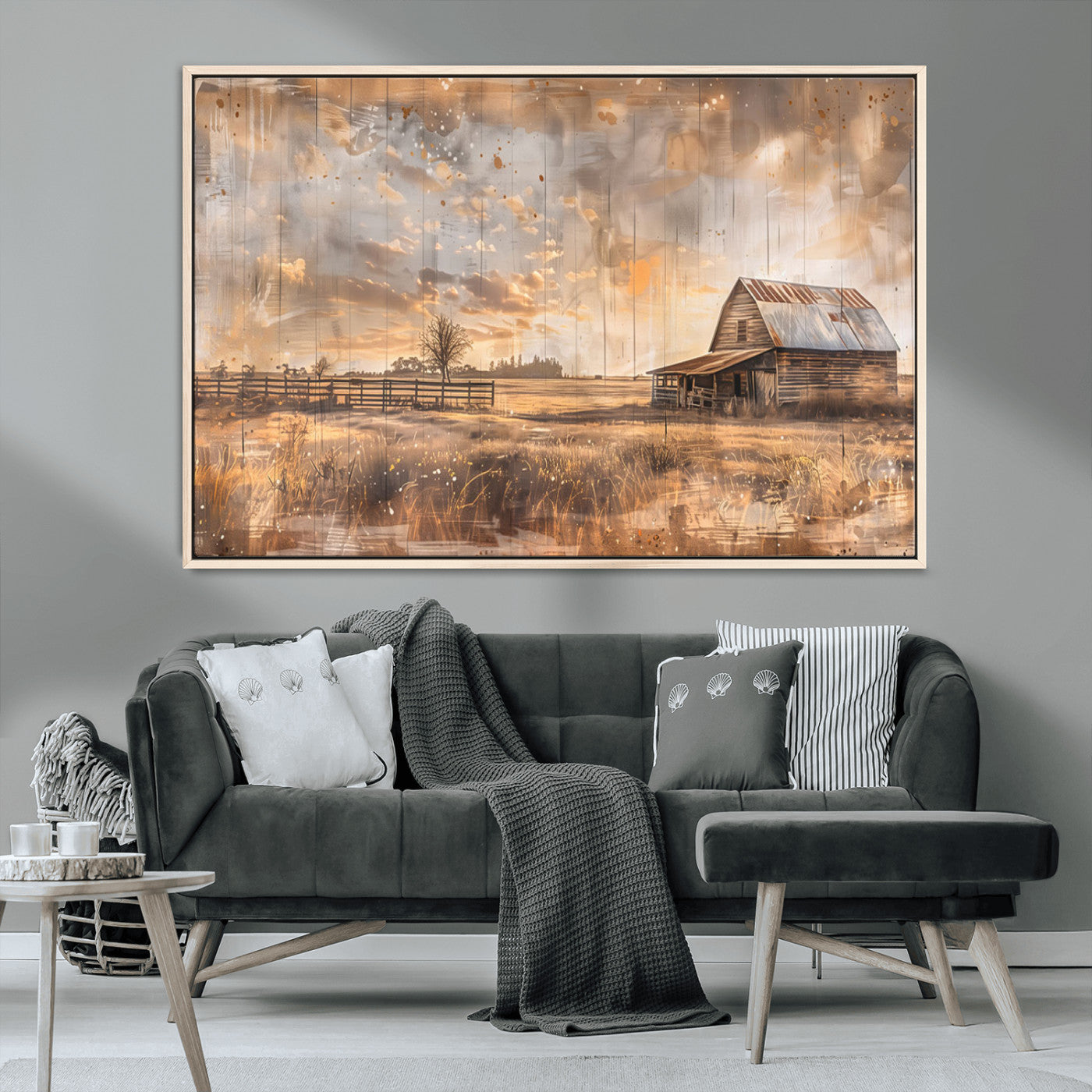 Rustic Farmhouse Wall Decor, Old Barn Painting, Southwestern Canvas Print, Home Improvement, Modern Farmhouse Wall Art, Home Decor,Home Gift