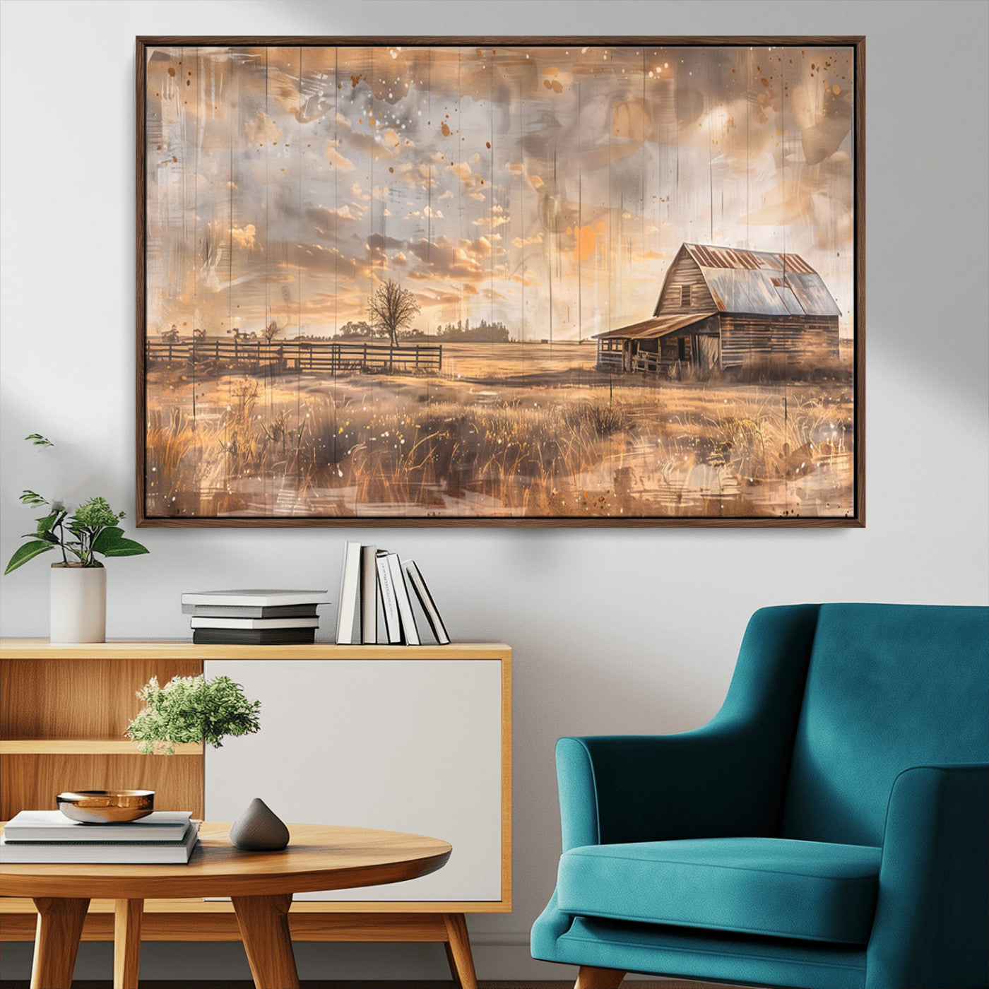 Rustic Farmhouse Wall Decor, Old Barn Painting, Southwestern Canvas Print, Home Improvement, Modern Farmhouse Wall Art, Home Decor,Home Gift