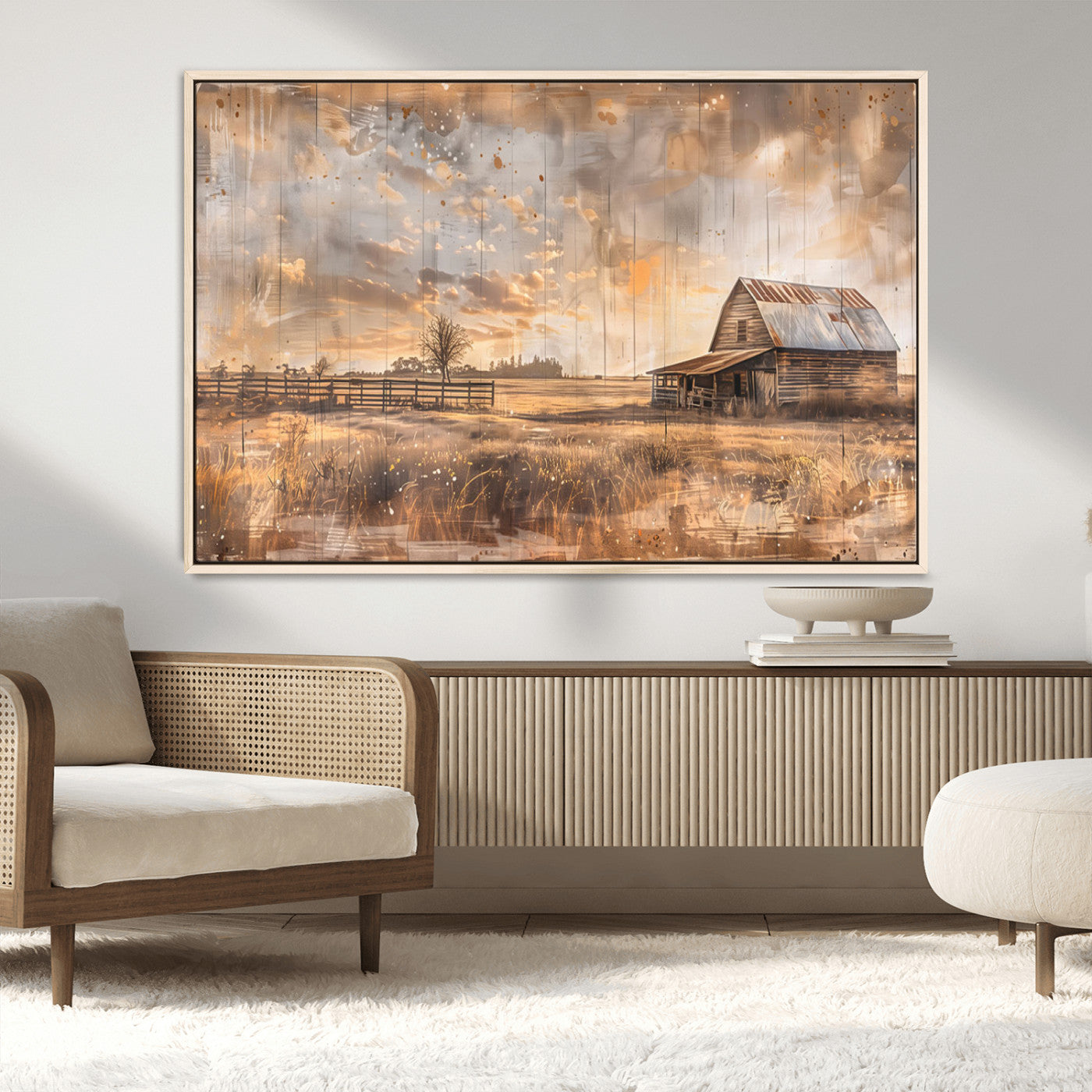 Rustic Farmhouse Wall Decor, Old Barn Painting, Southwestern Canvas Print, Home Improvement, Modern Farmhouse Wall Art, Home Decor,Home Gift