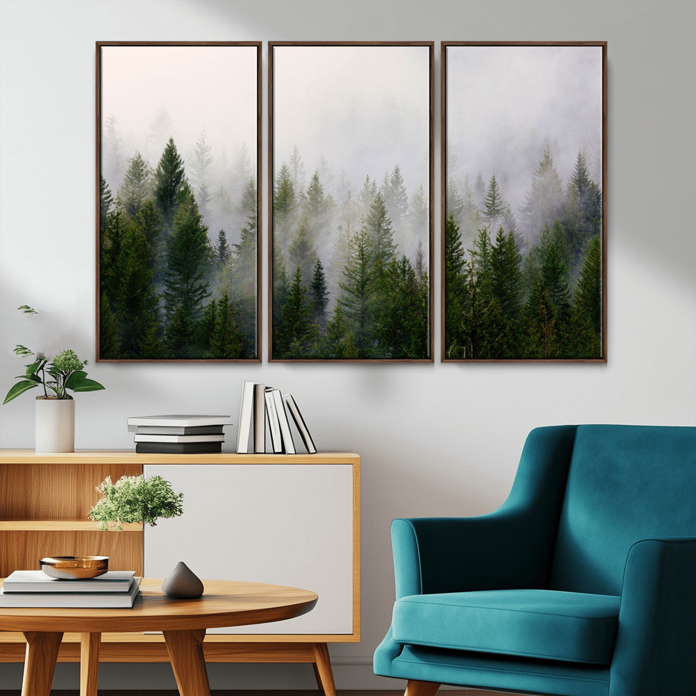 11436-MGV-FC-48X32-3P_Walnut-Framed Custom Canvas Art Print, Framed Custom Print Wall Art - Ready to Hang - Birthday Gift - Wedding Anniversary
