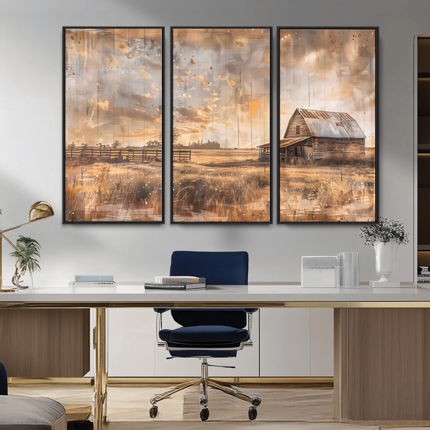 Rustic Farmhouse Wall Decor, Old Barn Painting, Southwestern Canvas Print, Home Improvement, Modern Farmhouse Wall Art, Home Decor,Home Gift