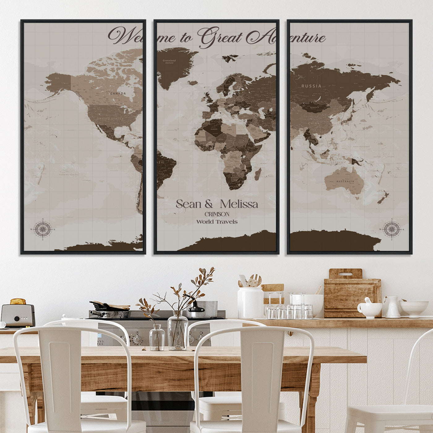 49871705-MGV-CV-36X24-Push Pin Customize World Map Wall Canvas Print – Personalized Travel Tracker with Pins – Custom Wall Art Canvas for Home Office Decor