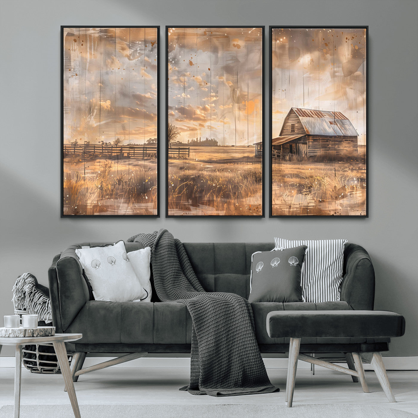 Rustic Farmhouse Wall Decor, Old Barn Painting, Southwestern Canvas Print, Home Improvement, Modern Farmhouse Wall Art, Home Decor,Home Gift