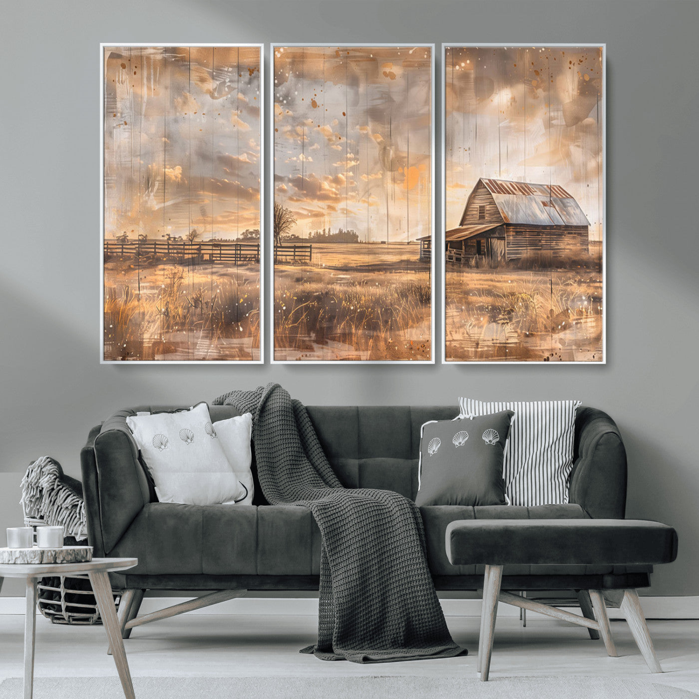 Rustic Farmhouse Wall Decor, Old Barn Painting, Southwestern Canvas Print, Home Improvement, Modern Farmhouse Wall Art, Home Decor,Home Gift