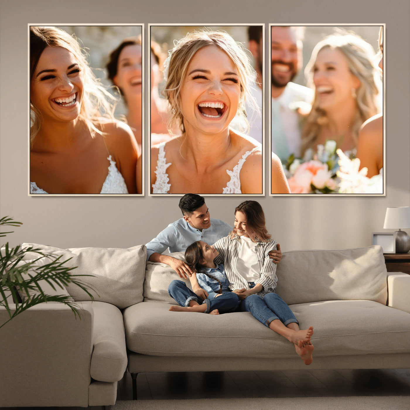 CSTM912-MGV-FC-60X30-3P_Natural-Floating 3 Panel Custom Canvas Print - Perfect for Unique Decor - Framed - Ready to Hang - Gift for Him