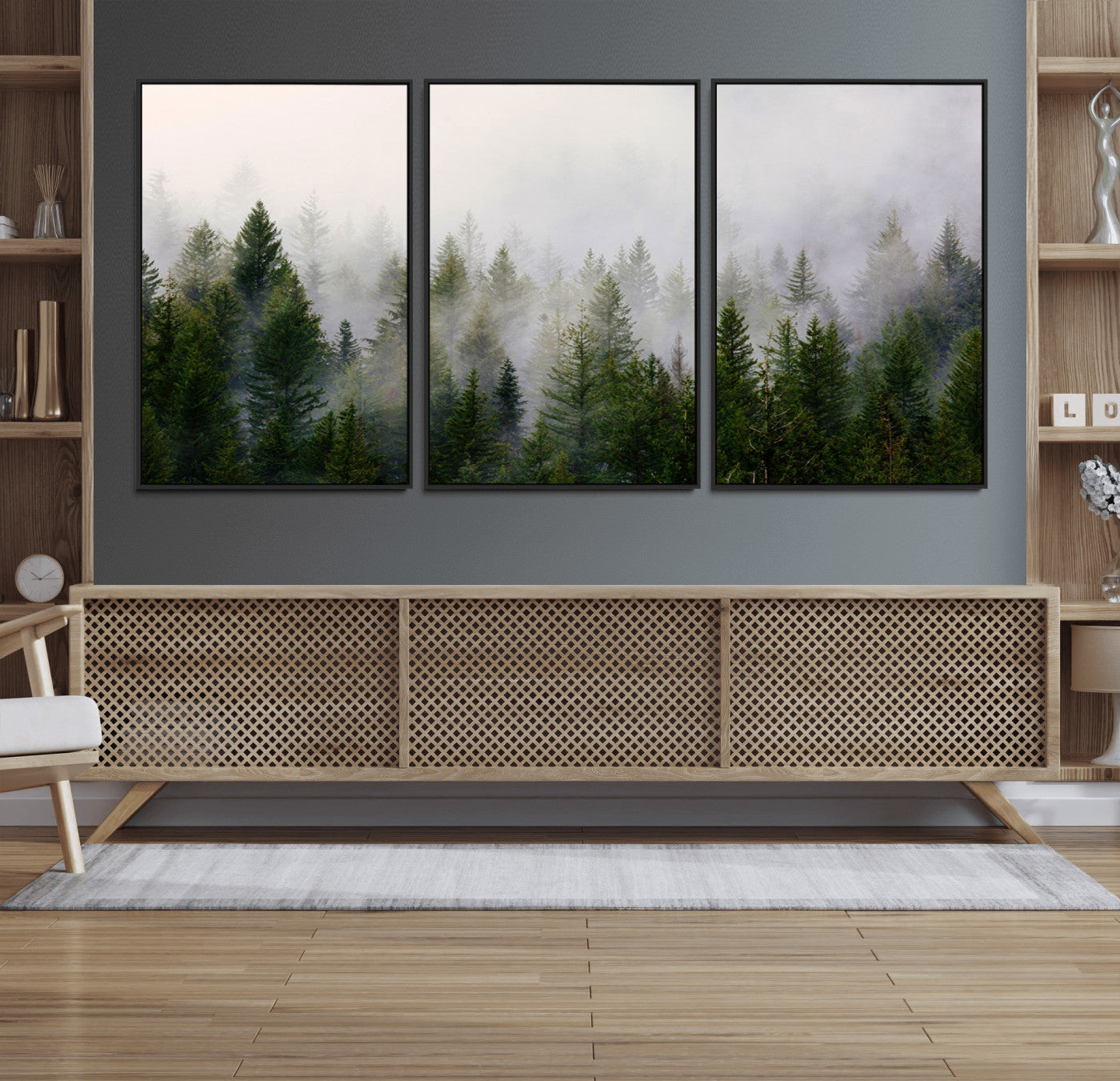 11436-MGV-FC-60X30-3P_Black-Framed Custom Canvas Art Print, Framed Custom Print Wall Art - Ready to Hang - Birthday Gift - Wedding Anniversary