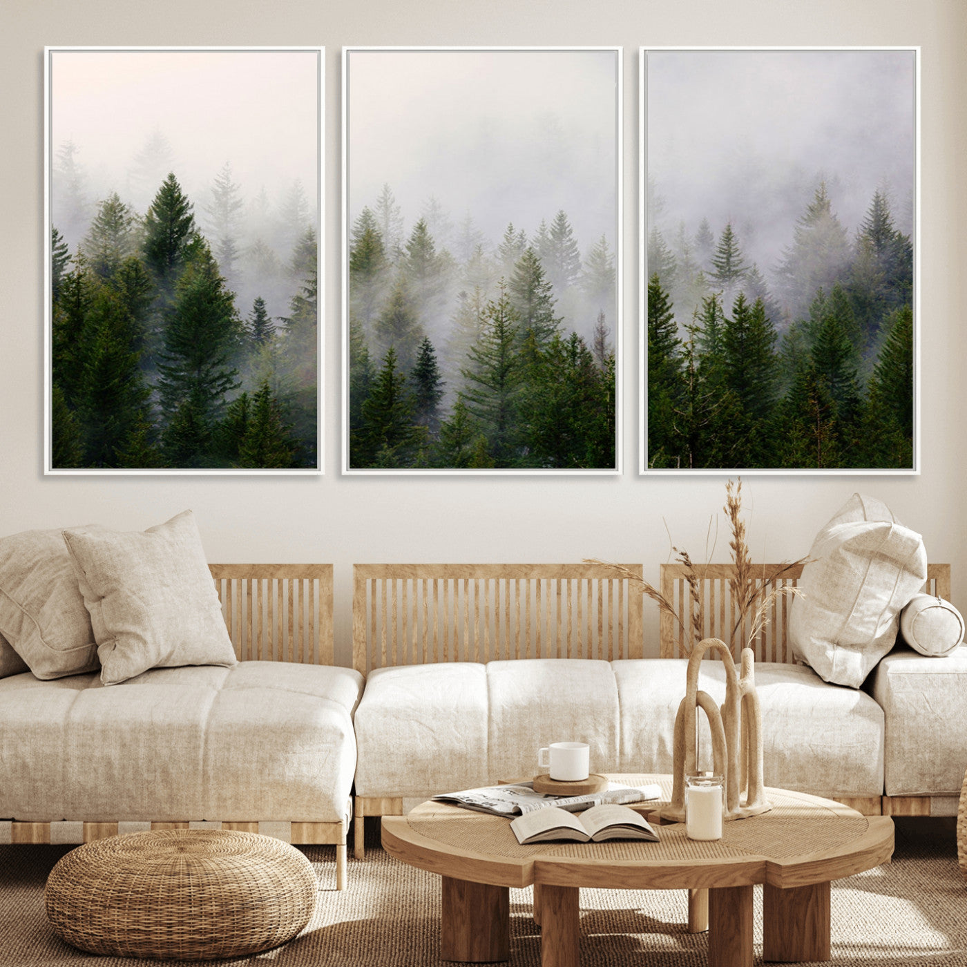 11436-MGV-FC-60X30-3P_White-Framed Custom Canvas Art Print, Framed Custom Print Wall Art - Ready to Hang - Birthday Gift - Wedding Anniversary
