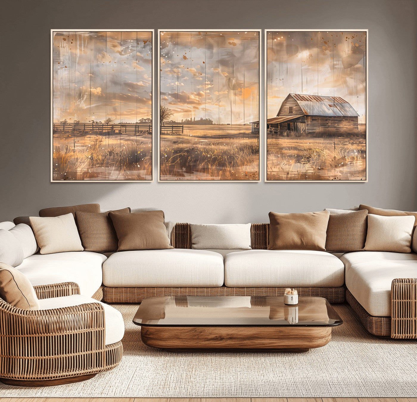 Rustic Farmhouse Wall Decor, Old Barn Painting, Southwestern Canvas Print, Home Improvement, Modern Farmhouse Wall Art, Home Decor,Home Gift