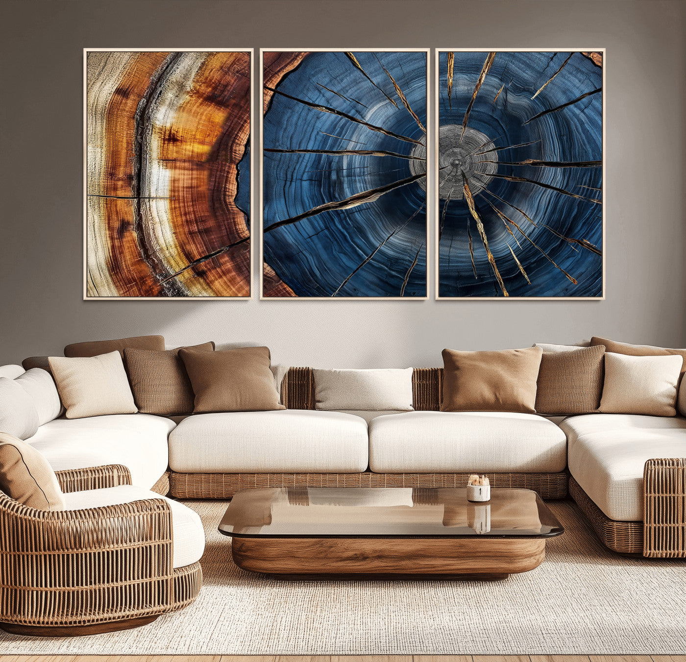 Bring nature's intricate beauty into your space with this stunning tree ring wall art. Featuring mesmerizing patterns and rich colors, it adds a unique, earthy touch to any room.