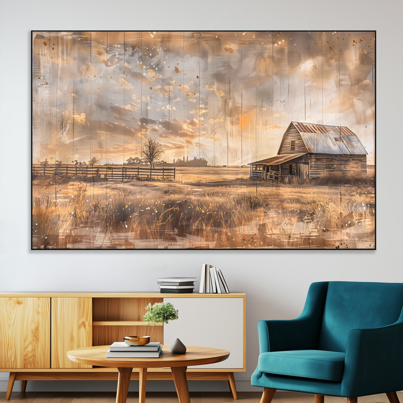 Rustic Farmhouse Wall Decor, Old Barn Painting, Southwestern Canvas Print, Home Improvement, Modern Farmhouse Wall Art, Home Decor,Home Gift