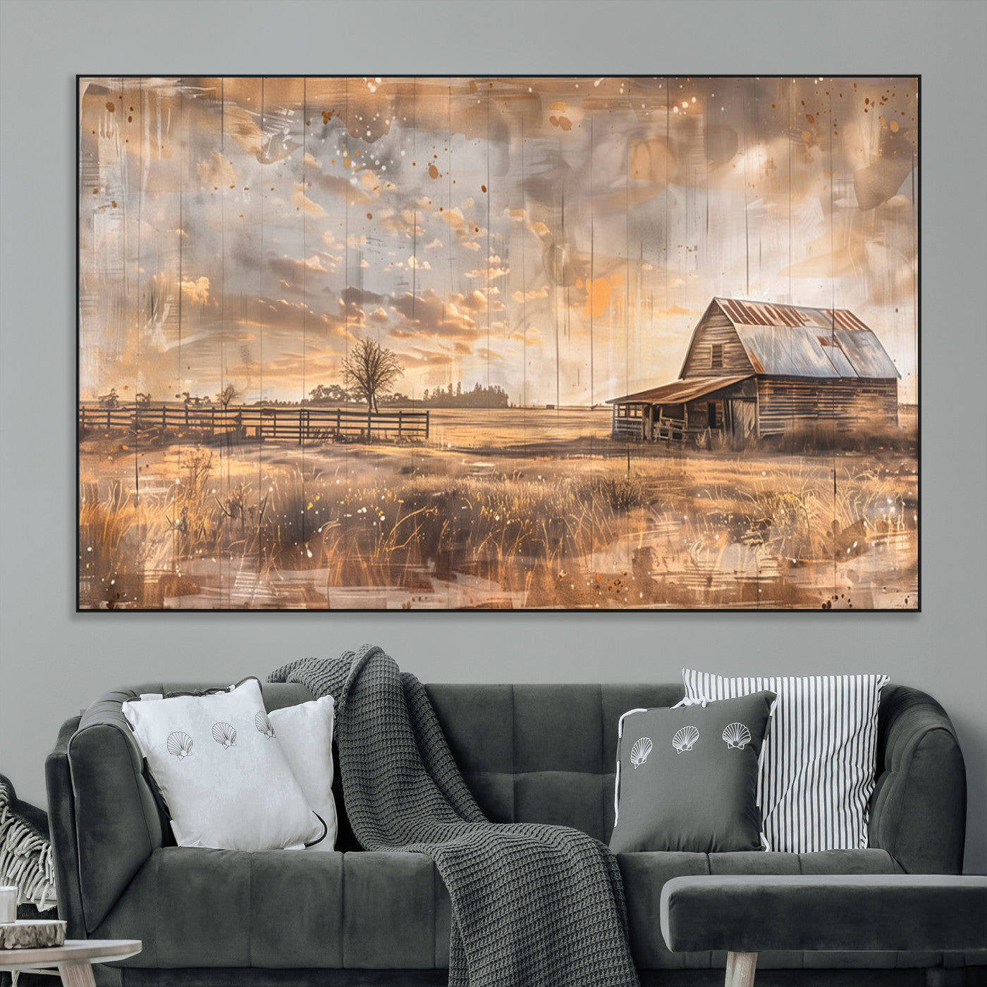 Rustic Farmhouse Wall Decor, Old Barn Painting, Southwestern Canvas Print, Home Improvement, Modern Farmhouse Wall Art, Home Decor,Home Gift