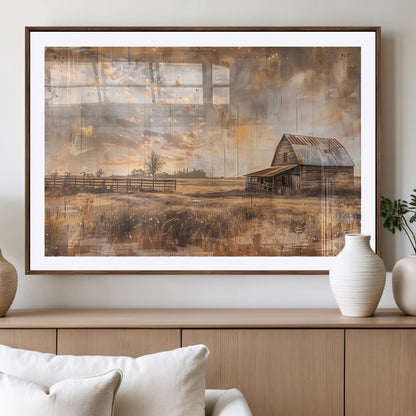 Rustic Farmhouse Wall Decor, Old Barn Painting, Southwestern Canvas Print, Home Improvement, Modern Farmhouse Wall Art, Home Decor,Home Gift