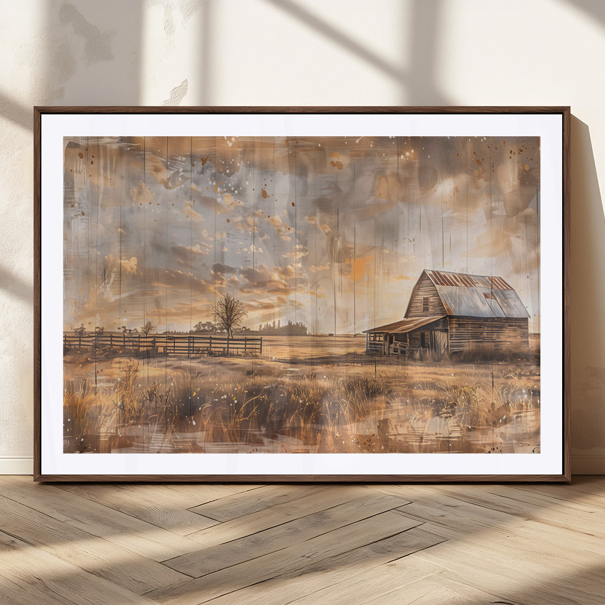Rustic Farmhouse Wall Decor, Old Barn Painting, Southwestern Canvas Print, Home Improvement, Modern Farmhouse Wall Art, Home Decor,Home Gift