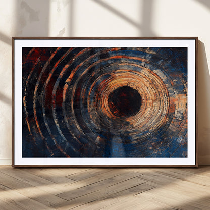 Wood Tree Ring Wall Art Print - Natural Wood Canvas Print, featuring an intricate tree ring pattern with organic textures, perfect for rustic and nature-inspired decor.