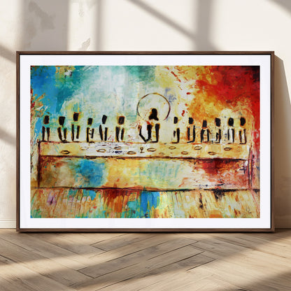 Abstract Last Supper with Apostles Wall Art Canvas Print