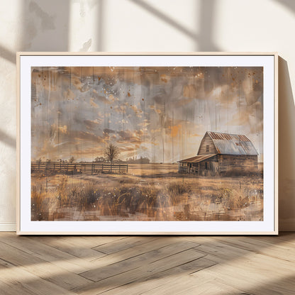 Rustic Farmhouse Wall Decor, Old Barn Painting, Southwestern Canvas Print, Home Improvement, Modern Farmhouse Wall Art, Home Decor,Home Gift