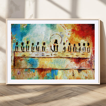 Abstract Last Supper with Apostles Wall Art Canvas Print