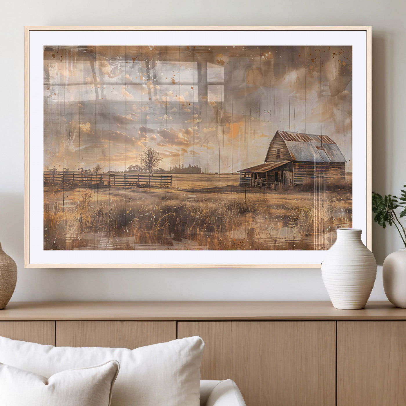 Rustic Farmhouse Wall Decor, Old Barn Painting, Southwestern Canvas Print, Home Improvement, Modern Farmhouse Wall Art, Home Decor,Home Gift