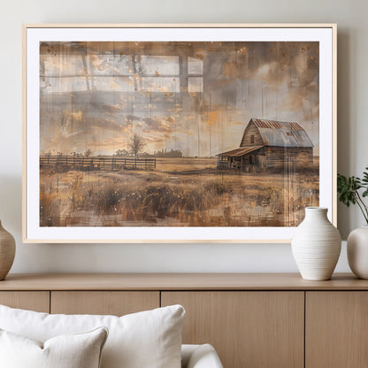 Rustic Farmhouse Wall Decor, Old Barn Painting, Southwestern Canvas Print, Home Improvement, Modern Farmhouse Wall Art, Home Decor,Home Gift