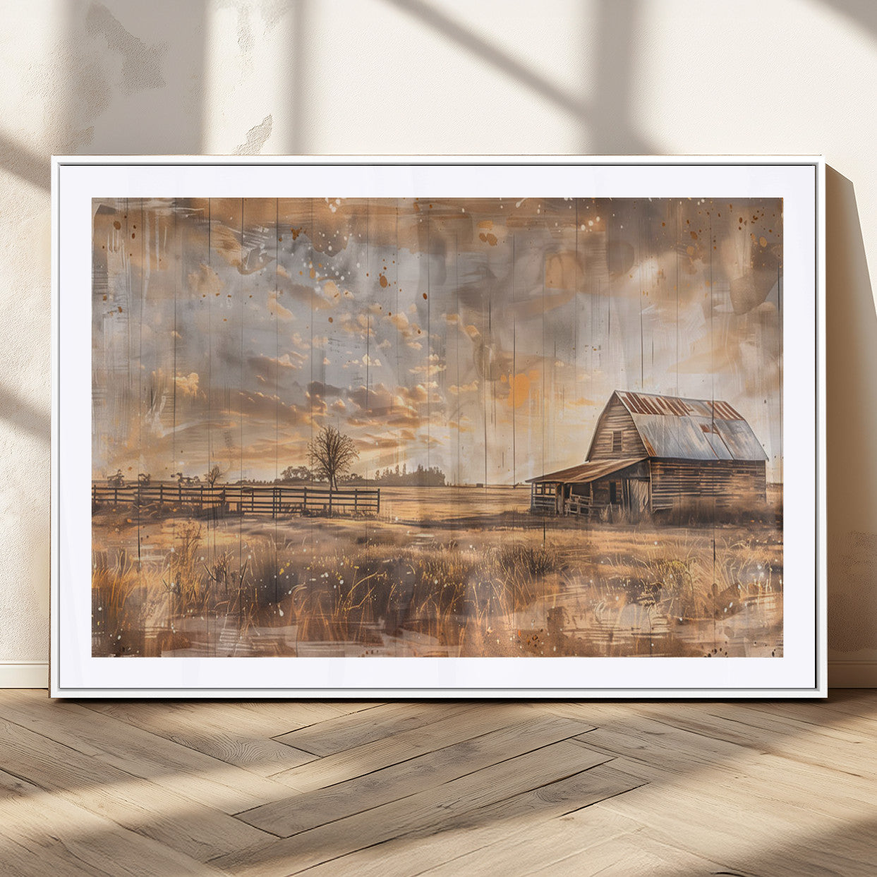 Rustic Farmhouse Wall Decor, Old Barn Painting, Southwestern Canvas Print, Home Improvement, Modern Farmhouse Wall Art, Home Decor,Home Gift