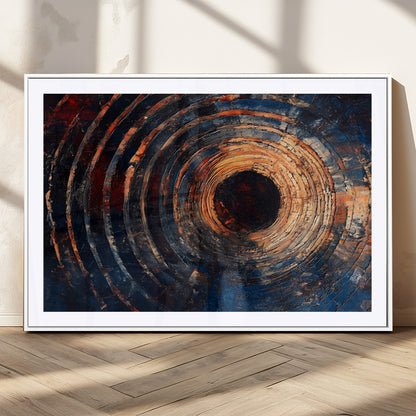 Wood Tree Ring Wall Art Print - Natural Wood Canvas Print, featuring an intricate tree ring pattern with organic textures, perfect for rustic and nature-inspired decor.