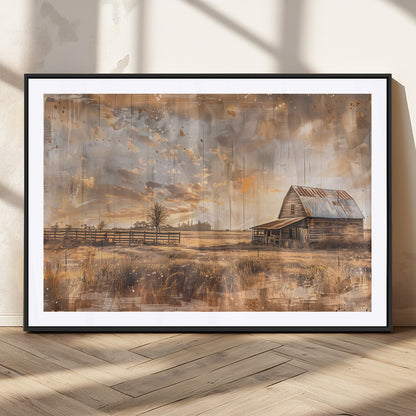 Rustic Farmhouse Wall Decor, Old Barn Painting, Southwestern Canvas Print, Home Improvement, Modern Farmhouse Wall Art, Home Decor,Home Gift