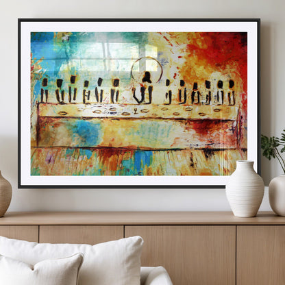 Abstract Last Supper with Apostles Wall Art Canvas Print