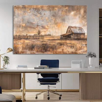 Rustic Farmhouse Wall Decor, Old Barn Painting, Southwestern Canvas Print, Home Improvement, Modern Farmhouse Wall Art, Home Decor,Home Gift