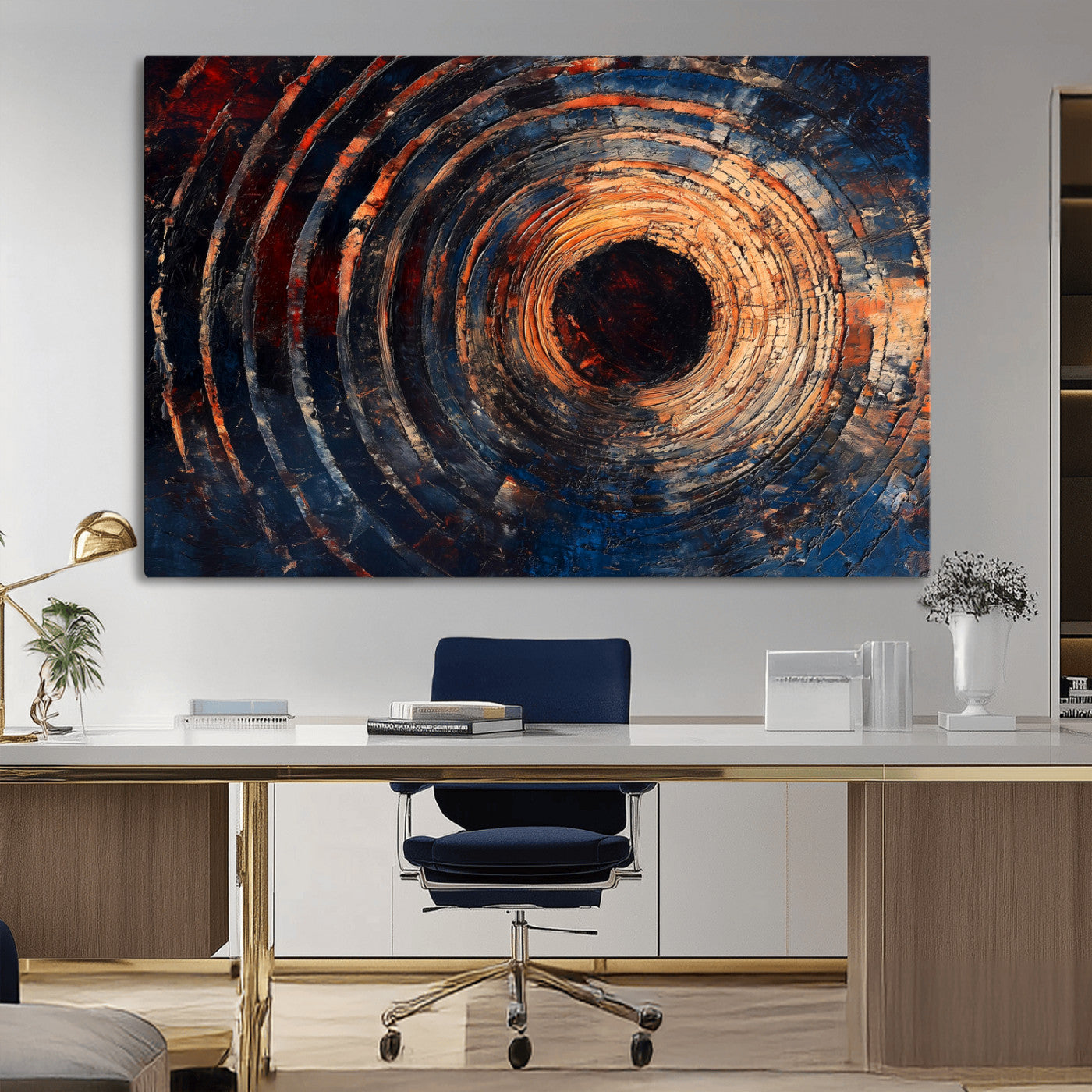 Wood Tree Ring Wall Art Print - Natural Wood Canvas Print, featuring an intricate tree ring pattern with organic textures, perfect for rustic and nature-inspired decor.