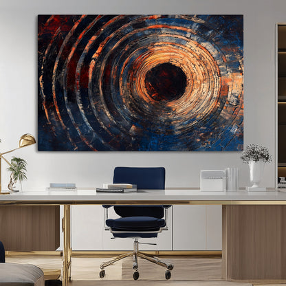 Wood Tree Ring Wall Art Print - Natural Wood Canvas Print, featuring an intricate tree ring pattern with organic textures, perfect for rustic and nature-inspired decor.