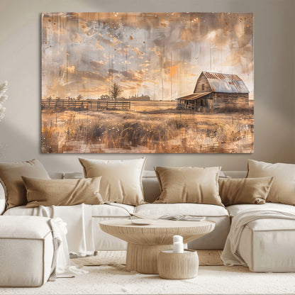 Rustic Farmhouse Wall Decor, Old Barn Painting, Southwestern Canvas Print, Home Improvement, Modern Farmhouse Wall Art, Home Decor,Home Gift