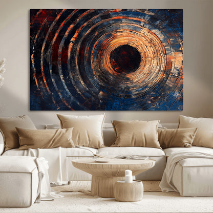 Wood Tree Ring Wall Art Print - Natural Wood Canvas Print, featuring an intricate tree ring pattern with organic textures, perfect for rustic and nature-inspired decor.
