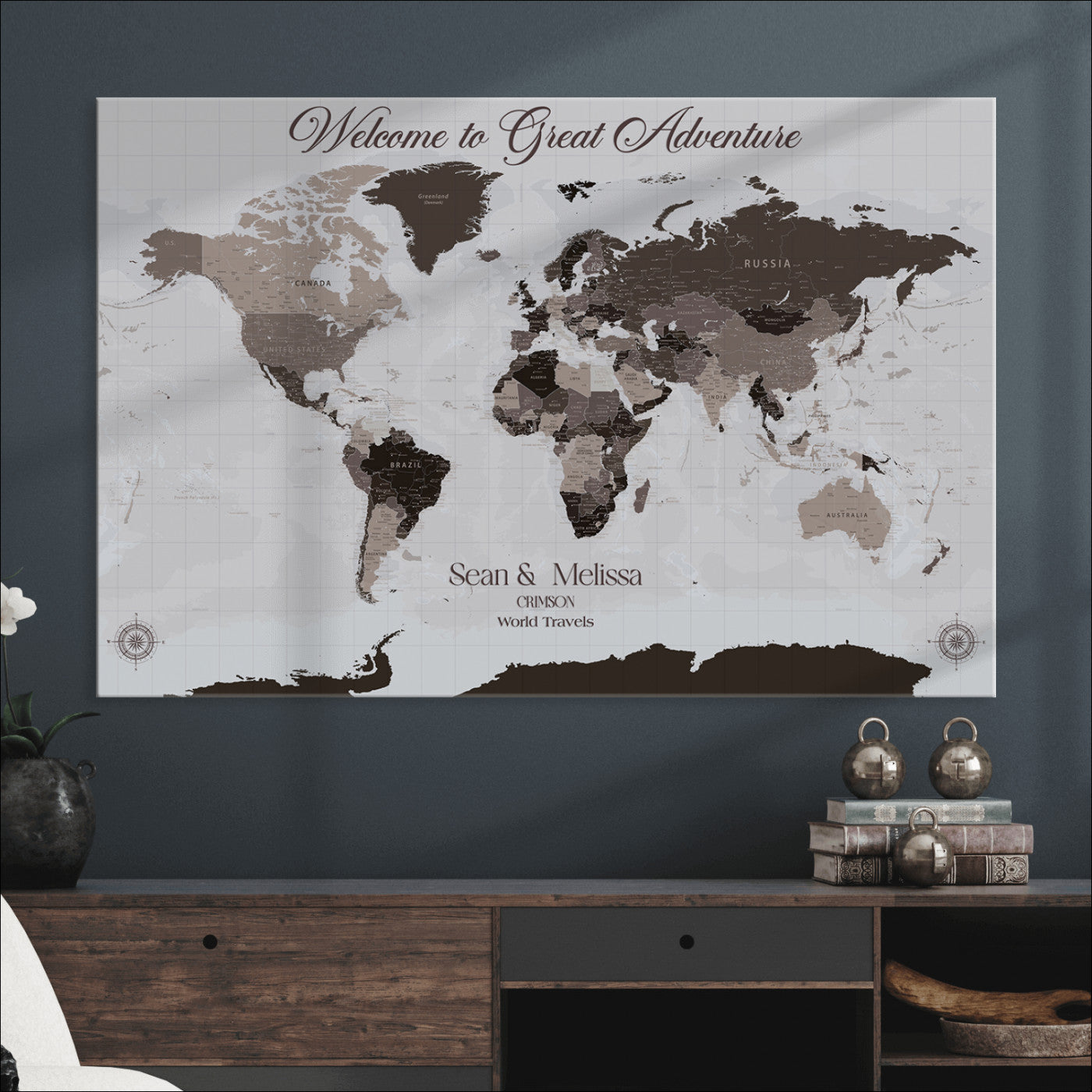 43749658-MGV-CV-36X24-Custom Push Pin World Map Wall Canvas Print