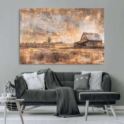 Rustic Farmhouse Wall Decor, Old Barn Painting, Southwestern Canvas Print, Home Improvement, Modern Farmhouse Wall Art, Home Decor,Home Gift