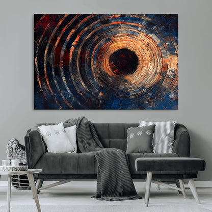 Wood Tree Ring Wall Art Print - Natural Wood Canvas Print, featuring an intricate tree ring pattern with organic textures, perfect for rustic and nature-inspired decor.