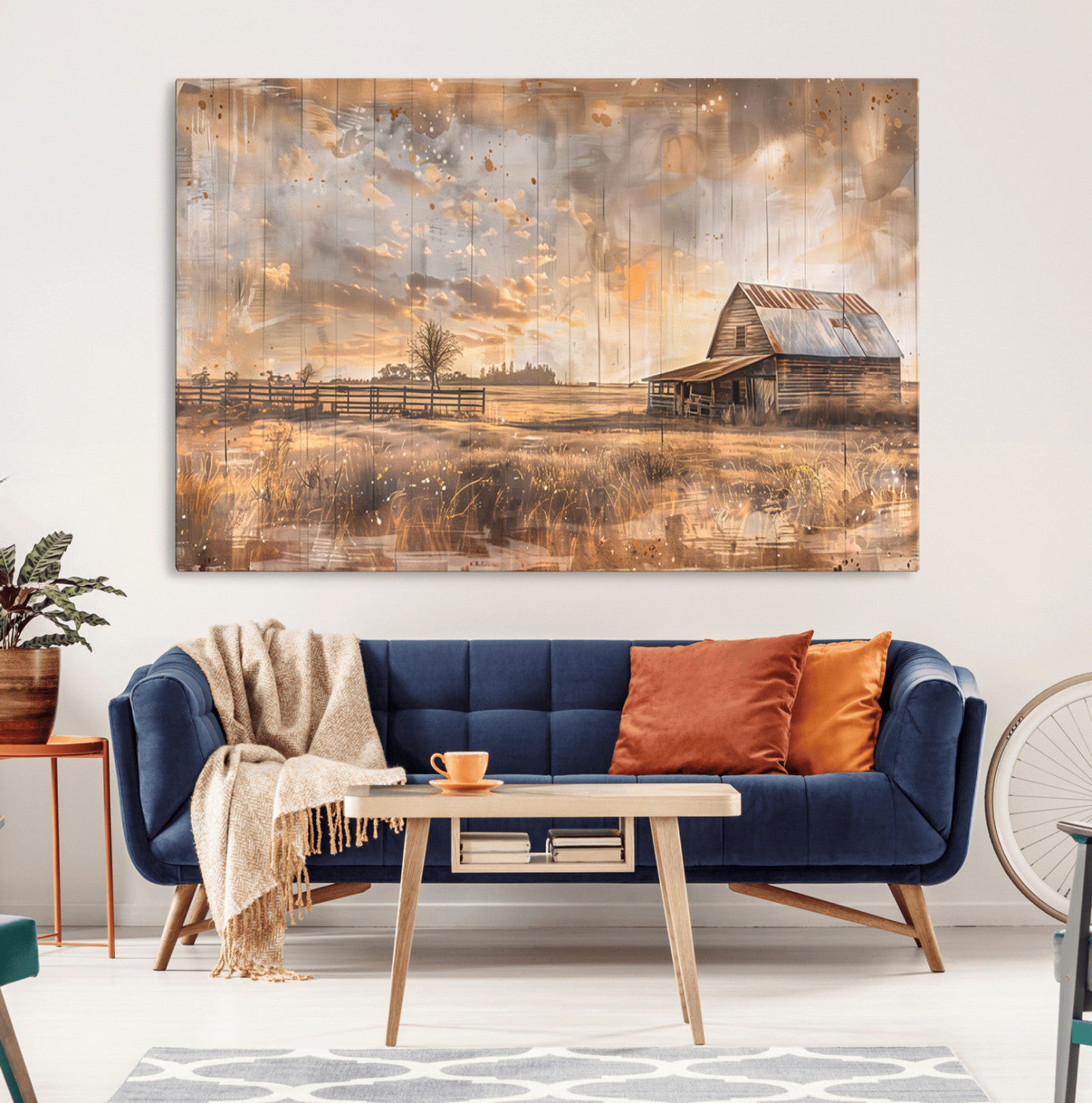 Rustic Farmhouse Wall Decor, Old Barn Painting, Southwestern Canvas Print, Home Improvement, Modern Farmhouse Wall Art, Home Decor,Home Gift