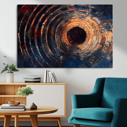 Wood Tree Ring Wall Art Print - Natural Wood Canvas Print, featuring an intricate tree ring pattern with organic textures, perfect for rustic and nature-inspired decor.