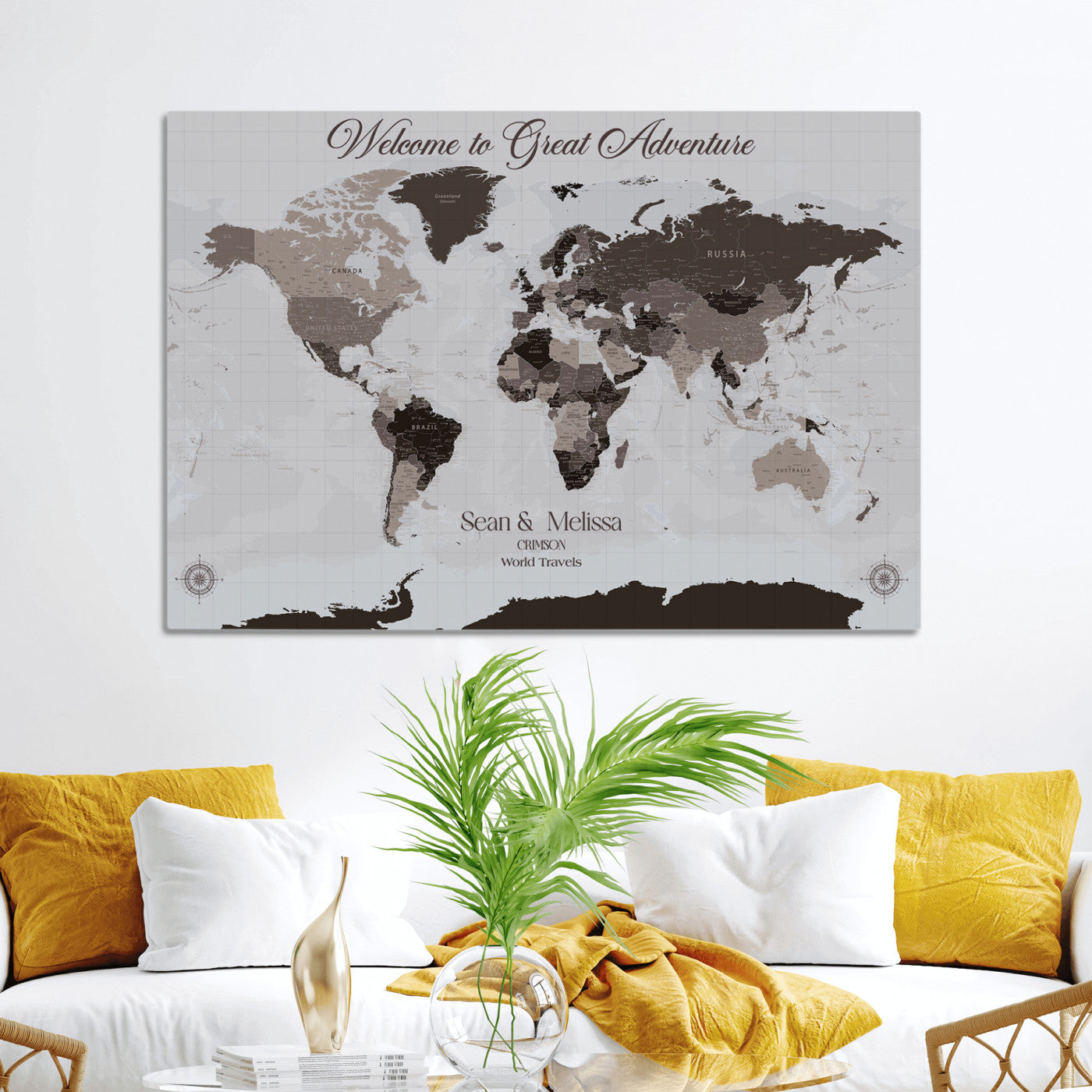 43749658-MGV-CV-36X24-Custom Push Pin World Map Wall Canvas Print
